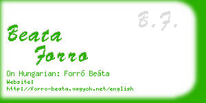 beata forro business card